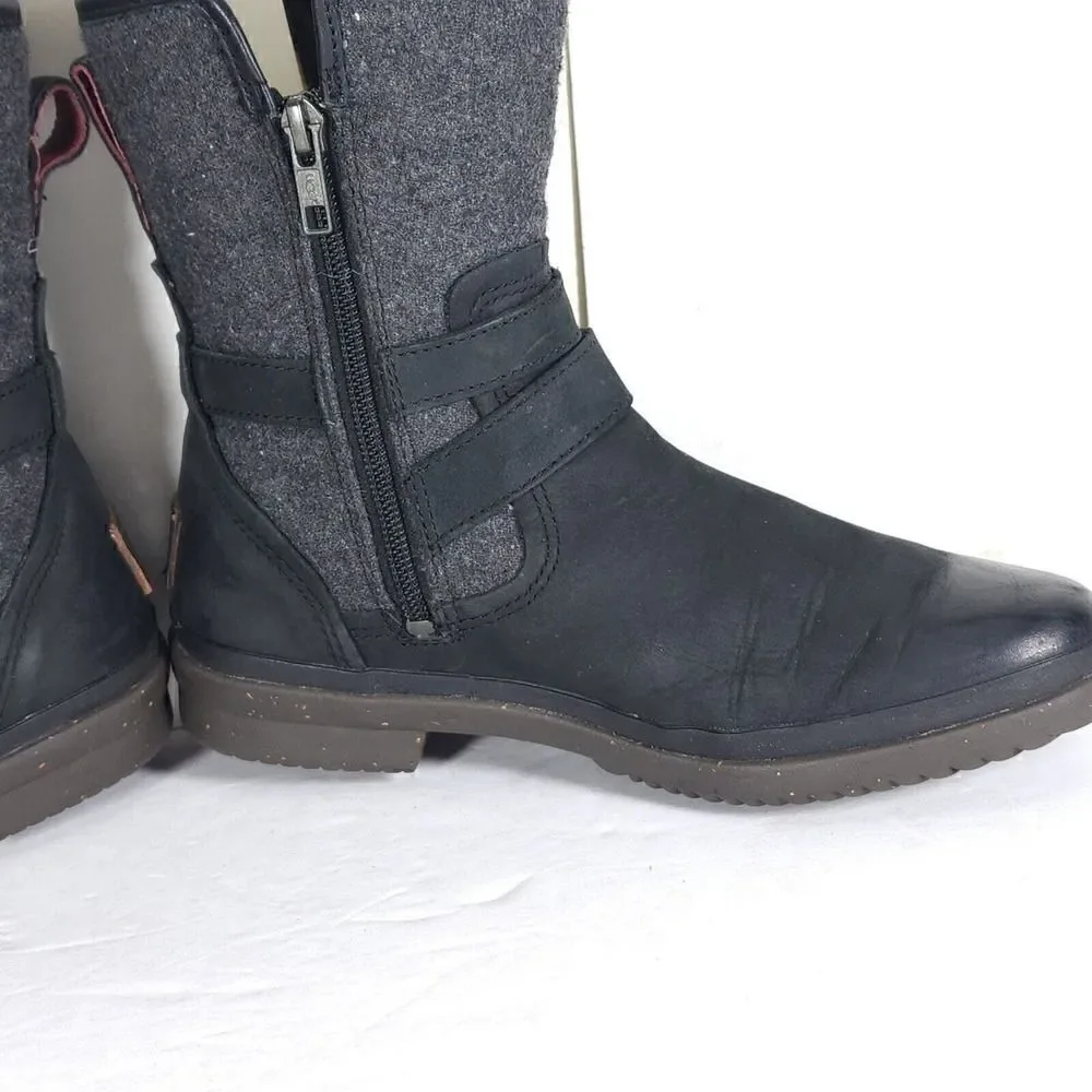 UGG Women's Robbie US 7 Waterproof Side Zip Black Buckle winter Boots